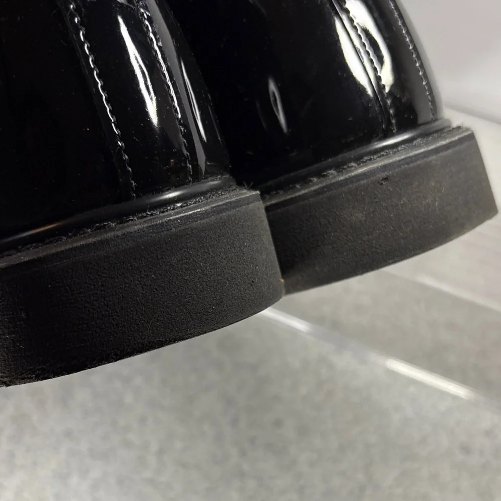 Men's Bates uniform Black‎ Leather Ankle Boots patent leather. Fc5 unworn
